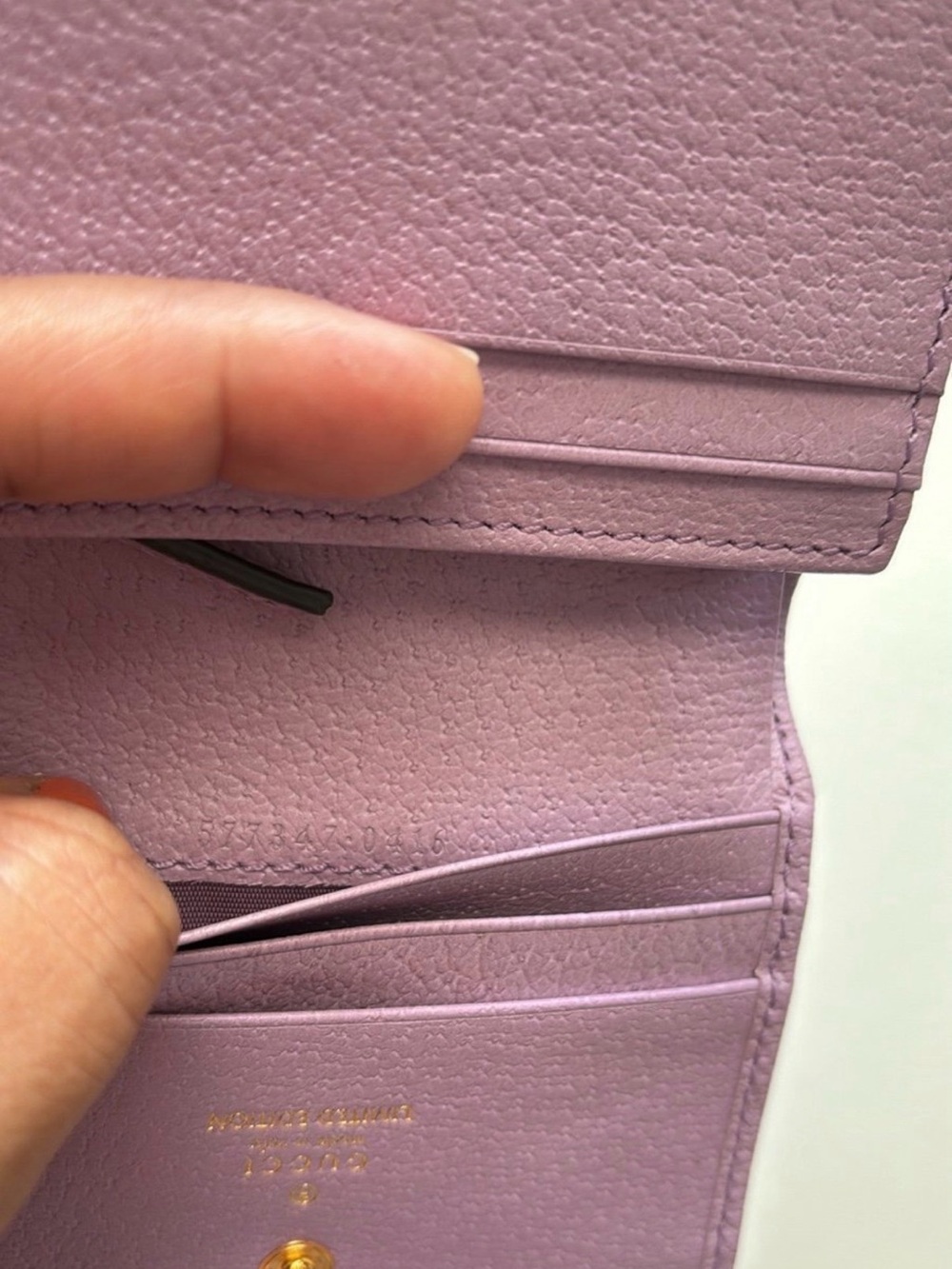 Gucci Floral GG Marmont Lilac Leather Mini Wallet - Picture 8 of 12